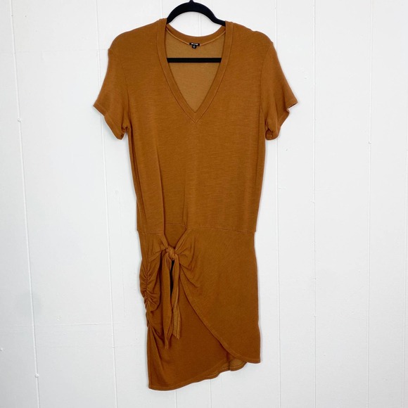 Monrow Dresses & Skirts - Monrow Women's Super Soft Short Sleeve Dress with Tie Rust Orange Size Large